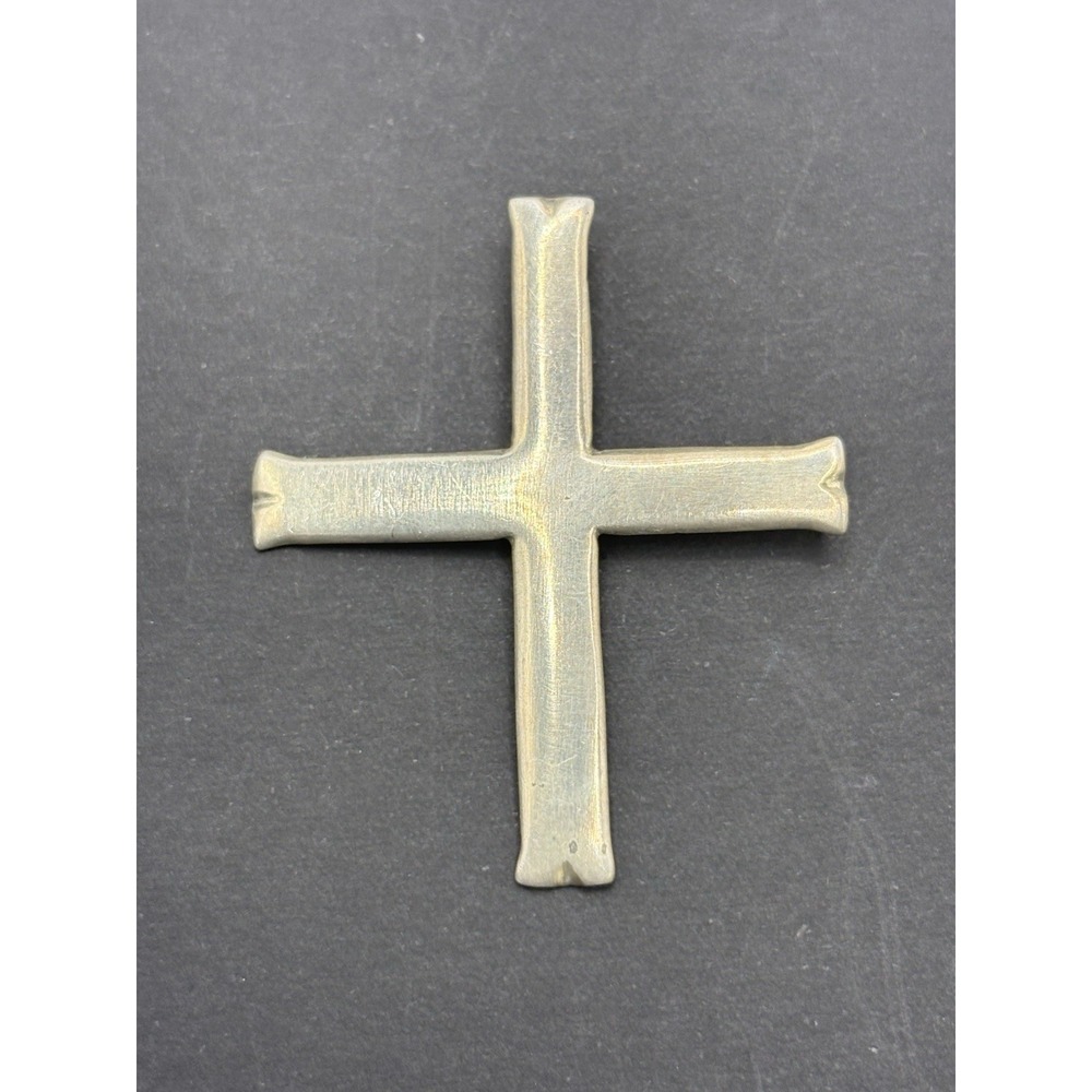 Vintage 1.75" Sterling Silver Cross Pendant 4 Grams F23